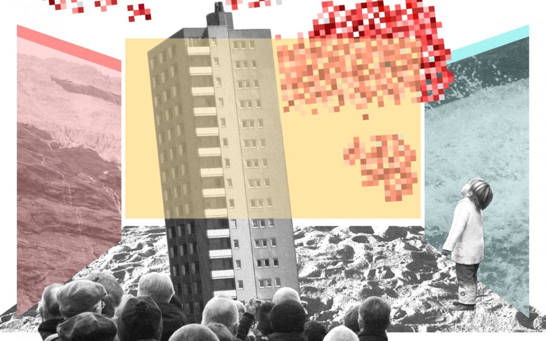 Broeikasgas in kleurrijke pixels